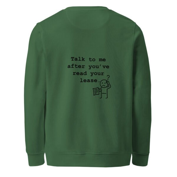 Unisex organic sweatshirt Read your lease - Image 2
