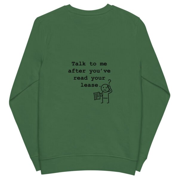 Unisex organic sweatshirt Read your lease - Image 22