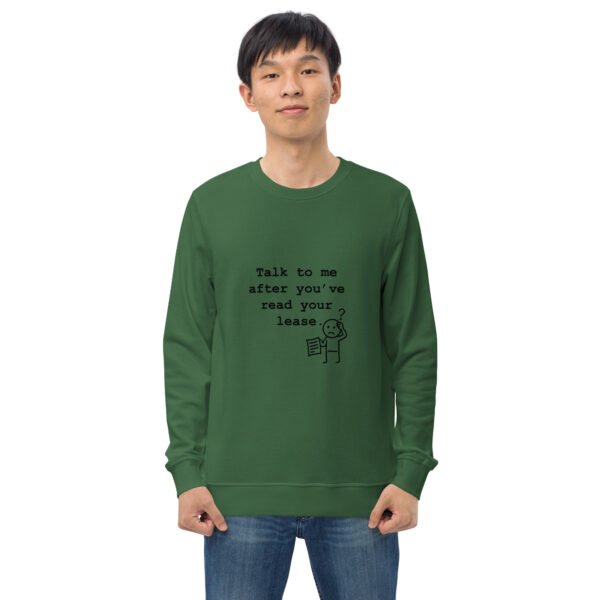 Unisex organic sweatshirt Read your lease - Image 3