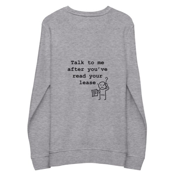 Unisex organic sweatshirt Read your lease - Image 15