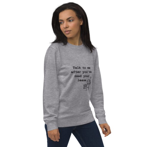 Unisex organic sweatshirt Read your lease - Image 11