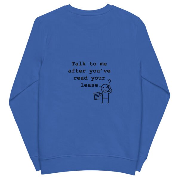 Unisex organic sweatshirt Read your lease - Image 23