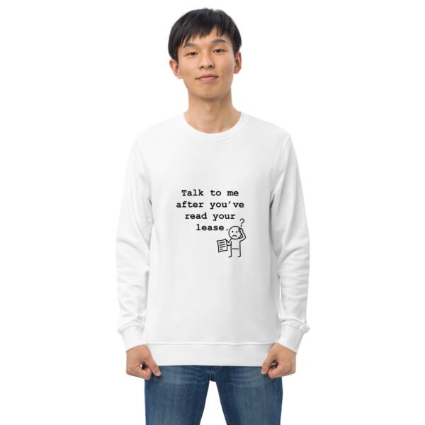 Unisex organic sweatshirt Read your lease - Image 20