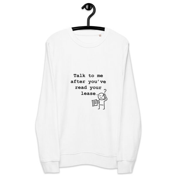 Unisex organic sweatshirt Read your lease - Image 21
