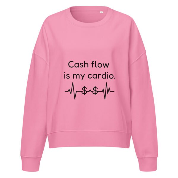 Women’s organic crew neck sweatshirt Cash Flow - Image 4