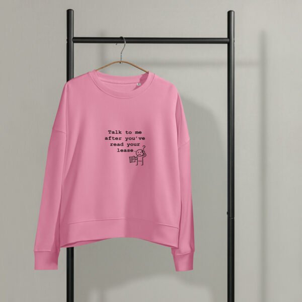 Women’s organic crew neck sweatshirt Read your lease - Image 2