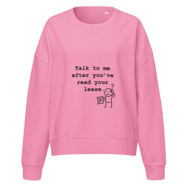 Women’s organic crew neck sweatshirt Read your lease - Image 4