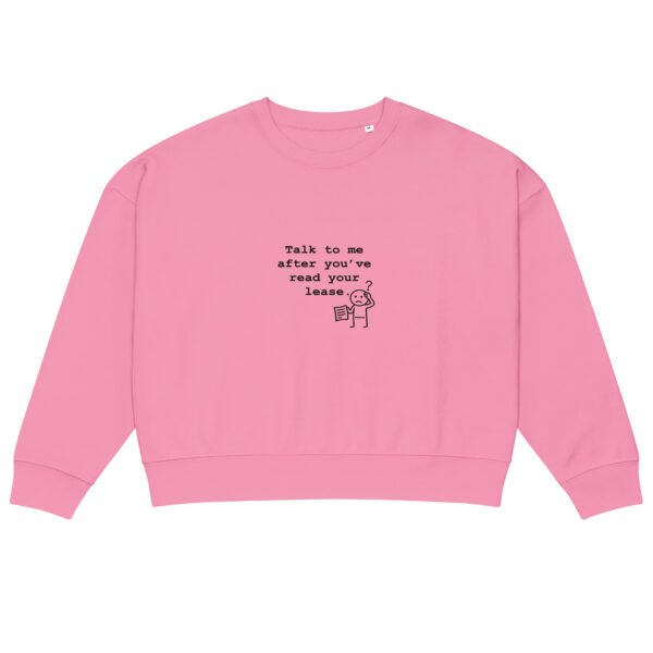 Women’s organic crew neck sweatshirt Read your lease - Image 11