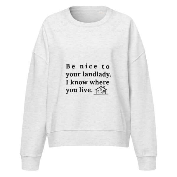 Women’s organic crew neck sweatshirt Be nice - Image 9