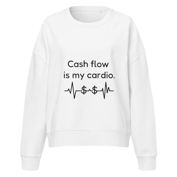 Women’s organic crew neck sweatshirt Cash Flow - Image 10