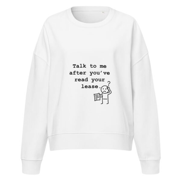 Women’s organic crew neck sweatshirt Read your lease - Image 8