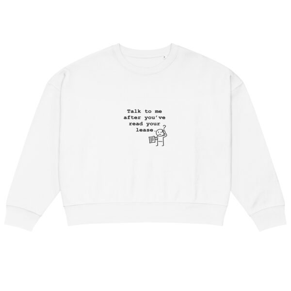 Women’s organic crew neck sweatshirt Read your lease - Image 13