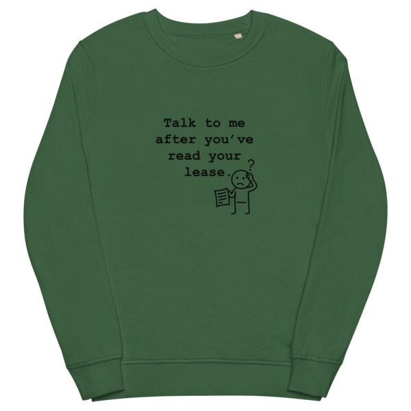 Unisex organic sweatshirt Read your lease - Image 27