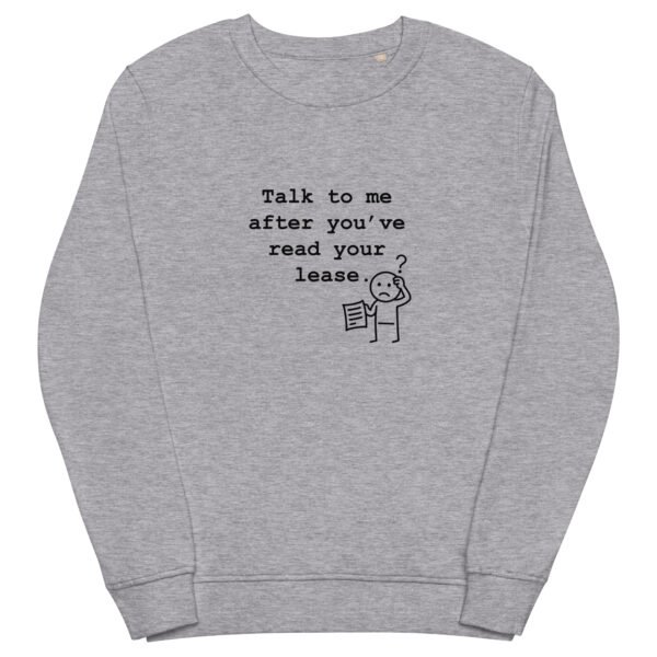 Unisex organic sweatshirt Read your lease - Image 31
