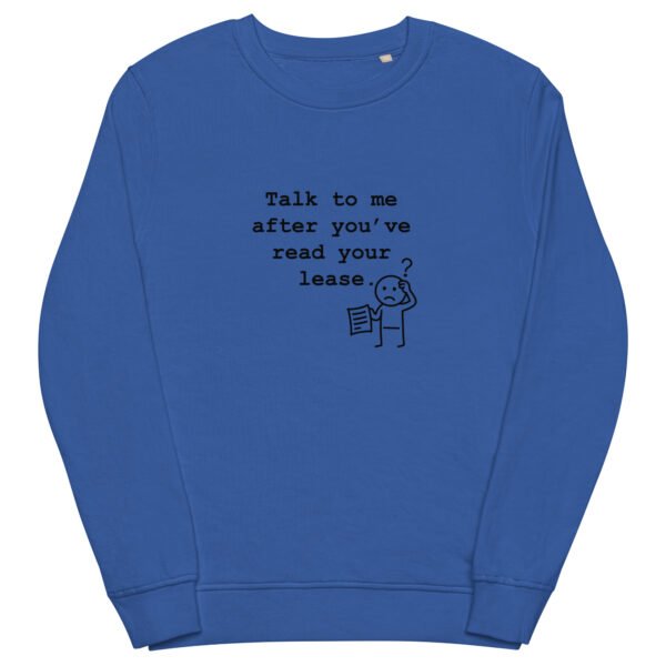 Unisex organic sweatshirt Read your lease - Image 29