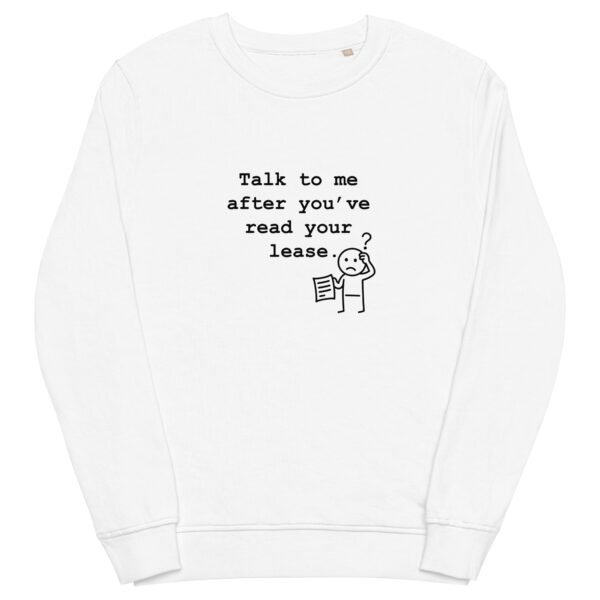 Unisex organic sweatshirt Read your lease - Image 33