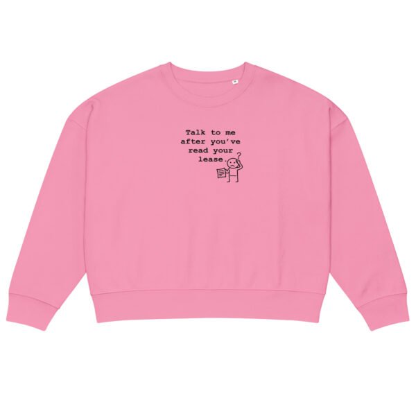 Women’s organic crew neck sweatshirt Read your lease - Image 15